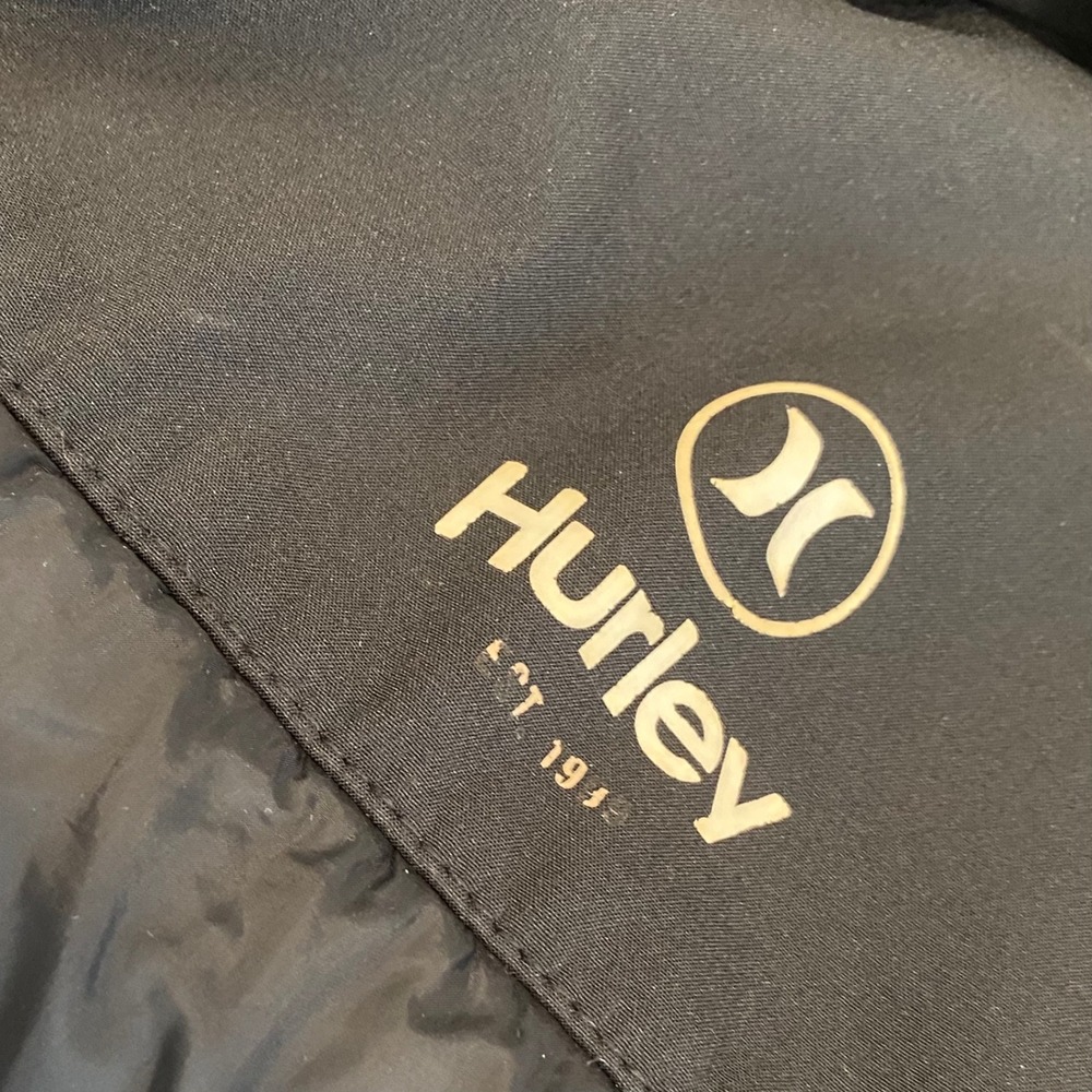Hurley Jacket Mens XXL Black Hybrid Puffer Softshell Hooded Full Zip SONORA Coat - Picture 12 of 15